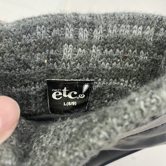 RUE21 ETC Women Ankle Boots Size 8/9 Black Snaps Buckle Low Heel Casual Goth - Picture 7 of 8